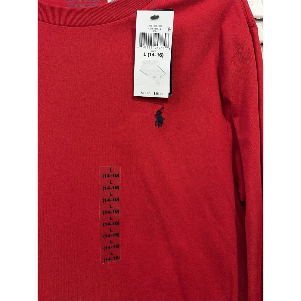 NWT Minor Defect* SEE PICS Polo Ralph‎ Lauren Boys Crewneck Shirt Size L 14-16Y